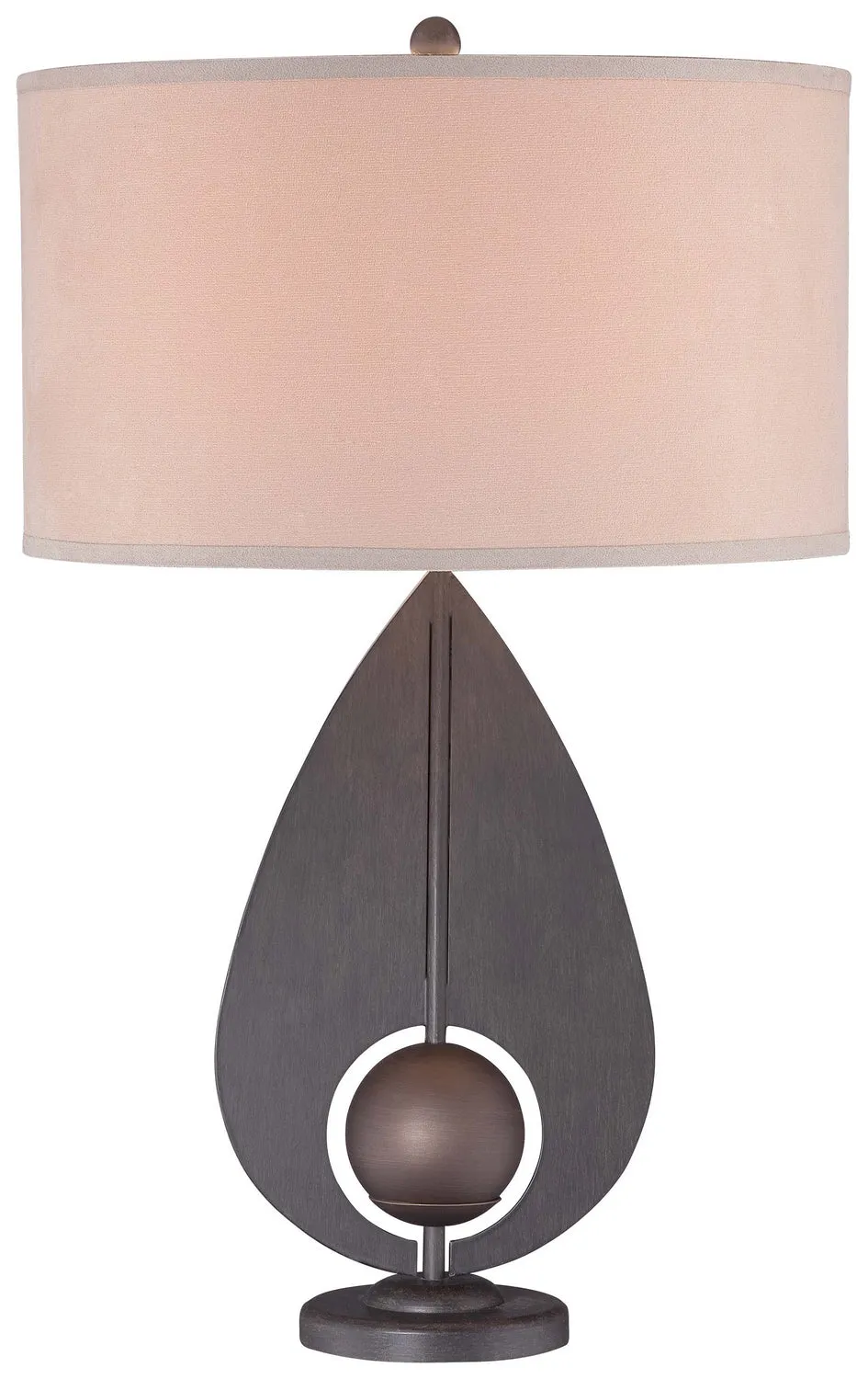 1-Light Table Lamp in Iron & Antique Bronze Accents