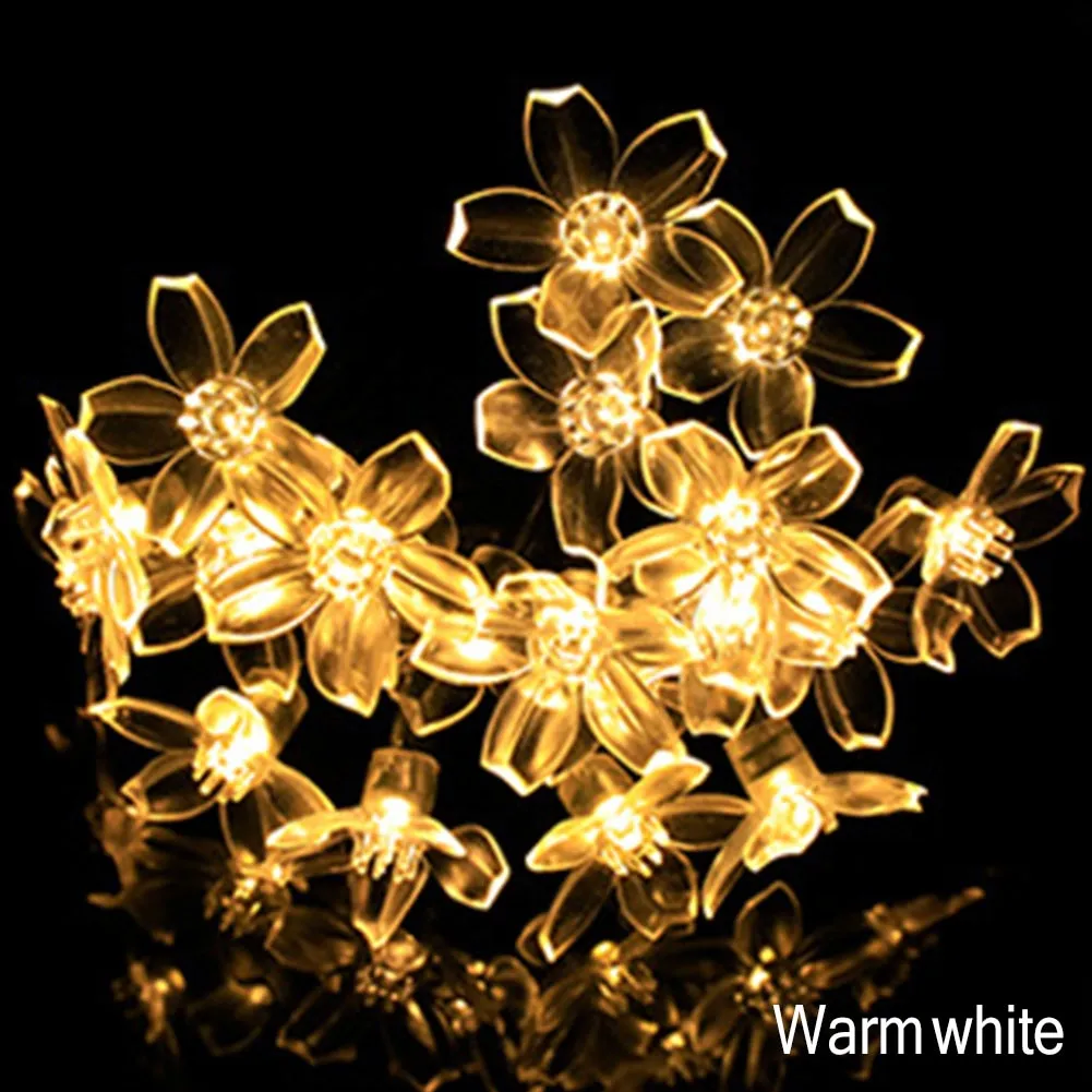 10/40/60 Lights LED String Fairy Lights Crystal Cherry Blossom Flower Garland For Gazebo, Indoor Wedding Festival Christmas Party Decors