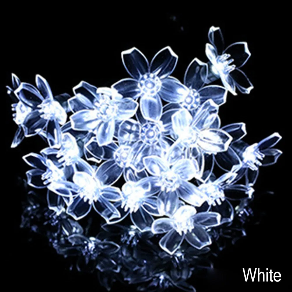 10/40/60 Lights LED String Fairy Lights Crystal Cherry Blossom Flower Garland For Gazebo, Indoor Wedding Festival Christmas Party Decors