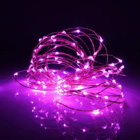 10ft 30 LED Microdot indoor Lights Battery Powered - Pink