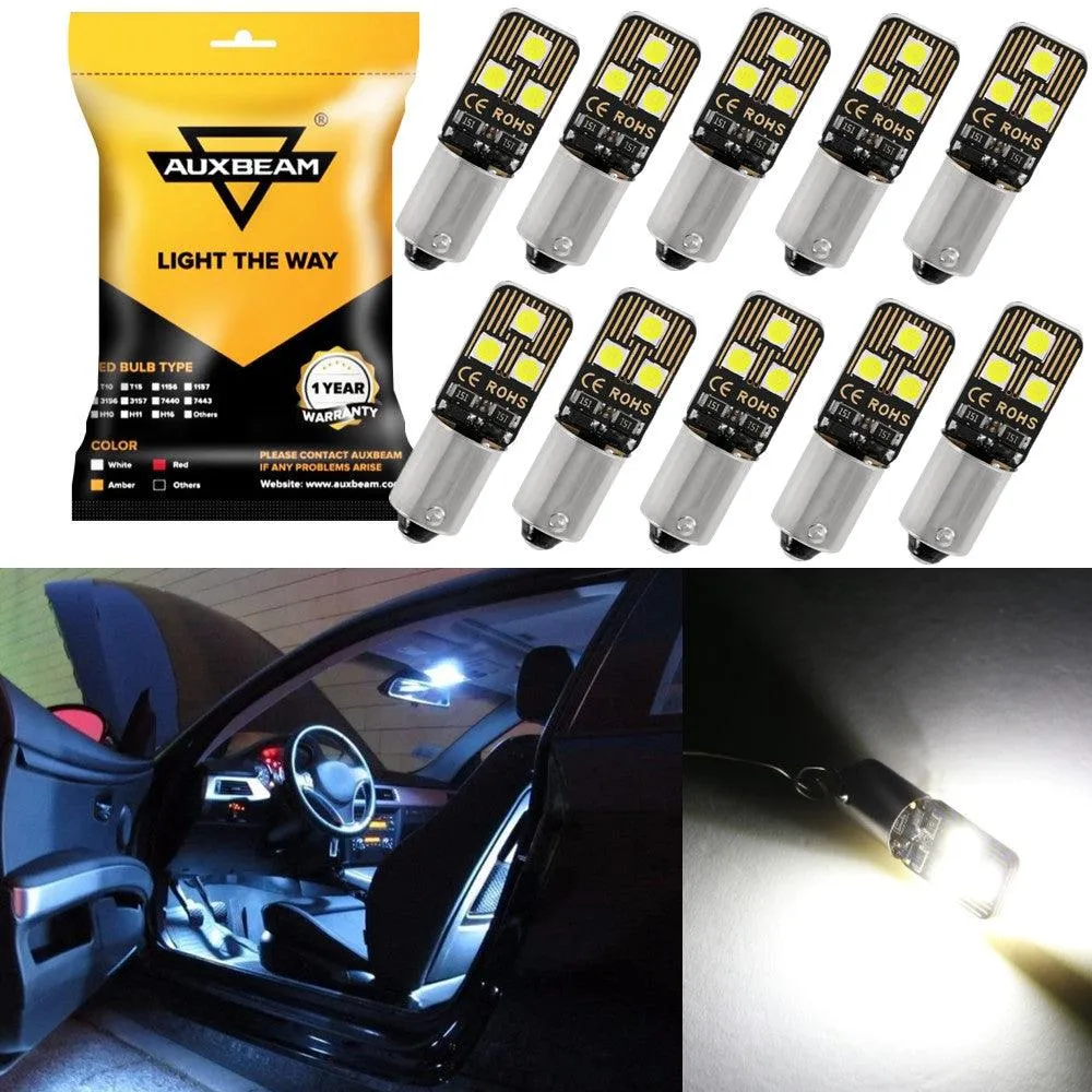 10PCS White Light BA9S BA9 1895 1891 53 57 LED Bulbs for Car Interior Dome Map License Plate Glove Box Light etc