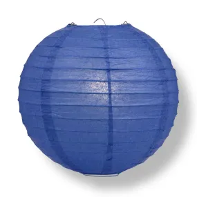 10" Dark Blue Round Paper Lantern, Even Ribbing, Chinese Hanging Wedding & Party Decoration