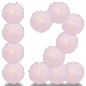 12 PACK |  Pink Crisscross Ribbing, Hanging Paper Lantern Combo Set