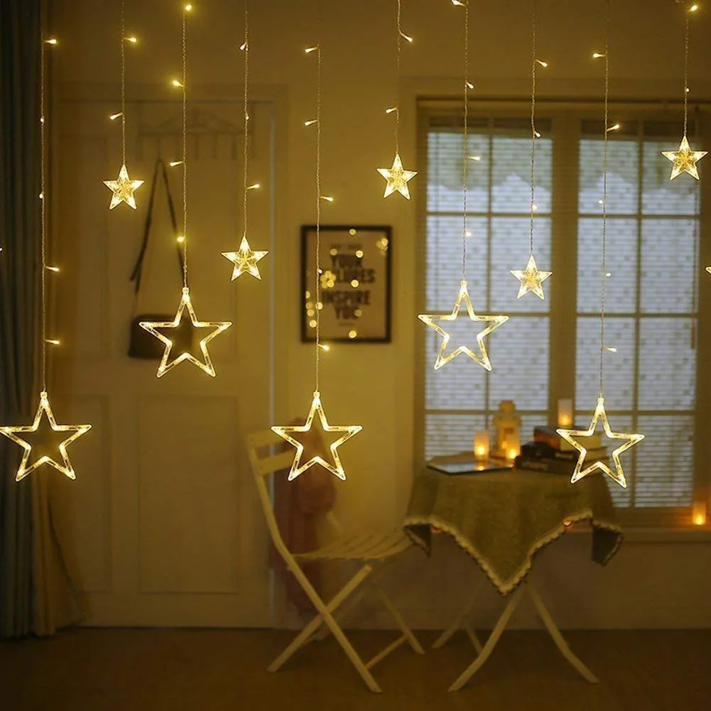 12 Stars Curtain String LED Lights