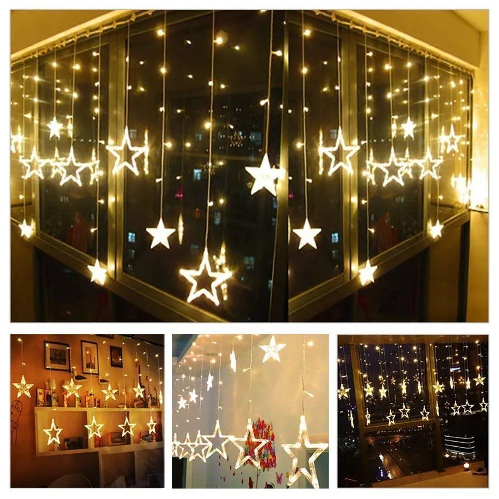 12 Stars Curtain String LED Lights