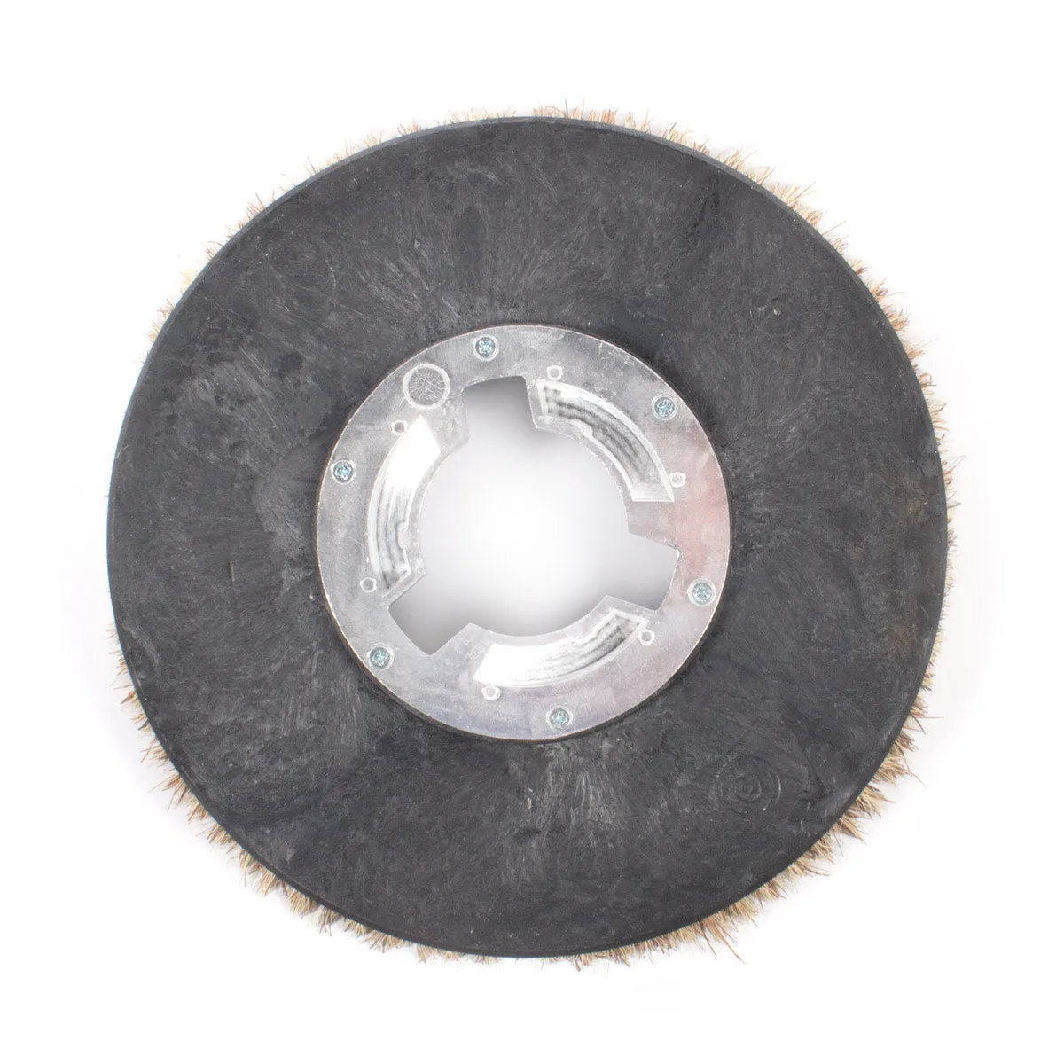 15" Floor Buffer Light Duty Marble & Stone Floor Scrubbing & Polishing Brush w/ Union Mix Bristles (13" Actual Diameter)