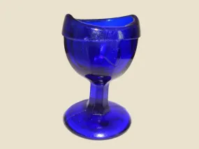 1920's Vintage Cobalt Blue Octagonal Pedestal Glass Eye bath