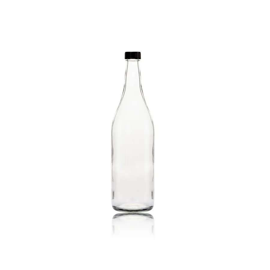 1L Glass Bottle with Black Lid Starlight Flint