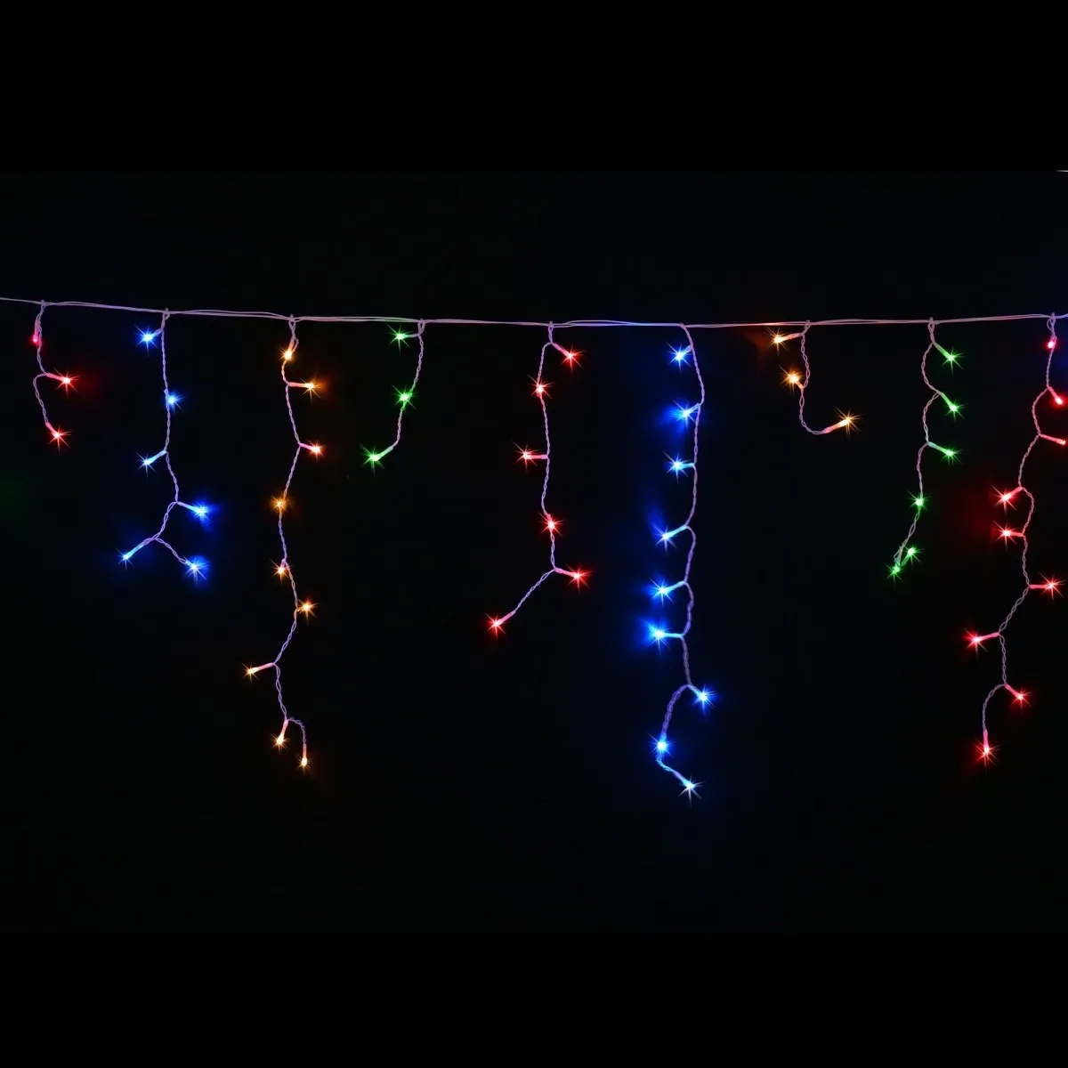 200 Super Bright Extra Long LED Icicle String Lights 13.5m - Multi Colour