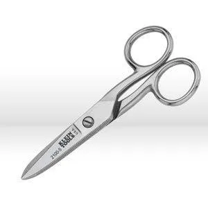 21005 Klein Tools Electrician Scissors,Sharp Point,OAL: 5",Material Tempered Steel,Nickel Plated