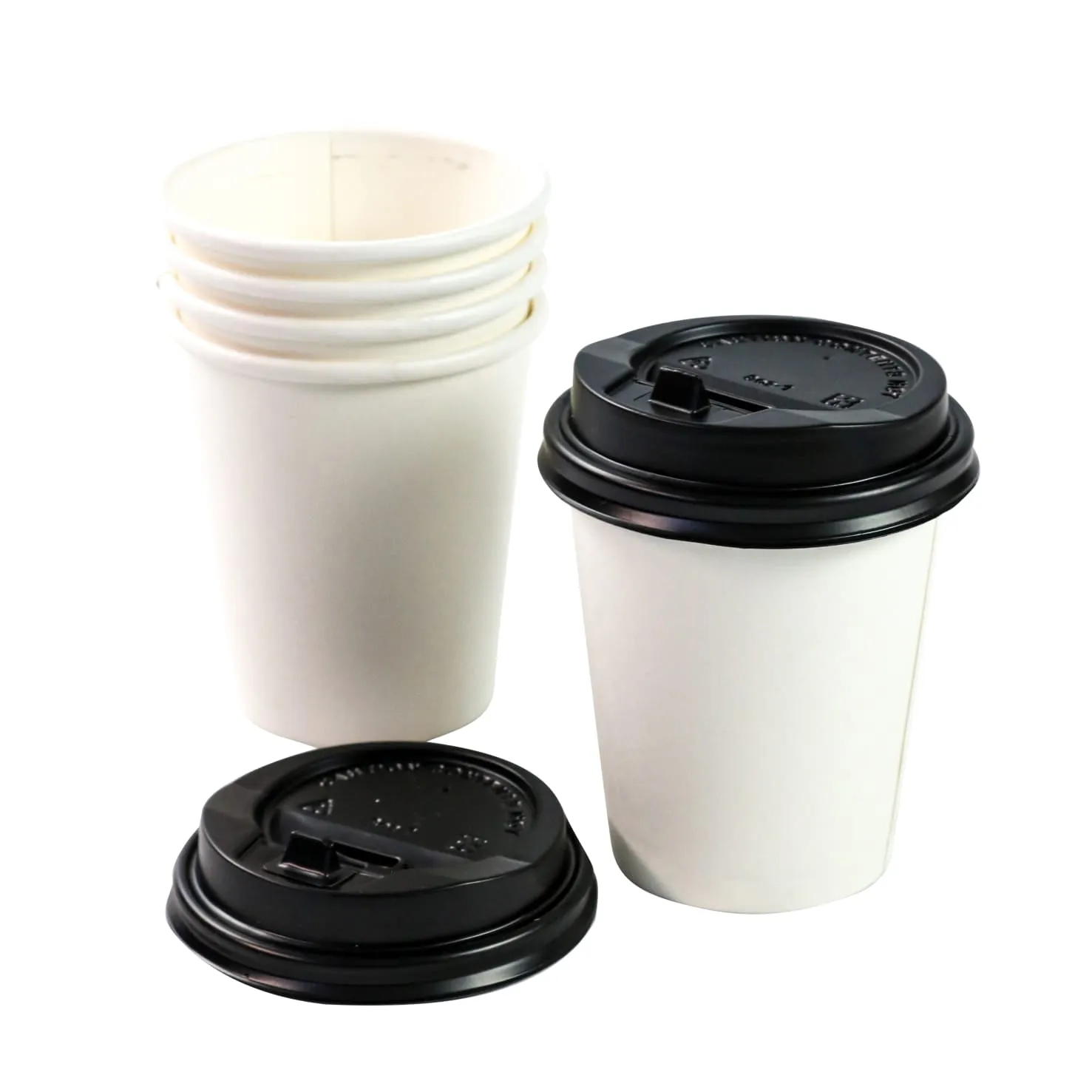 250ml Paper Coffee Cups Single Wall Plain White 5pack