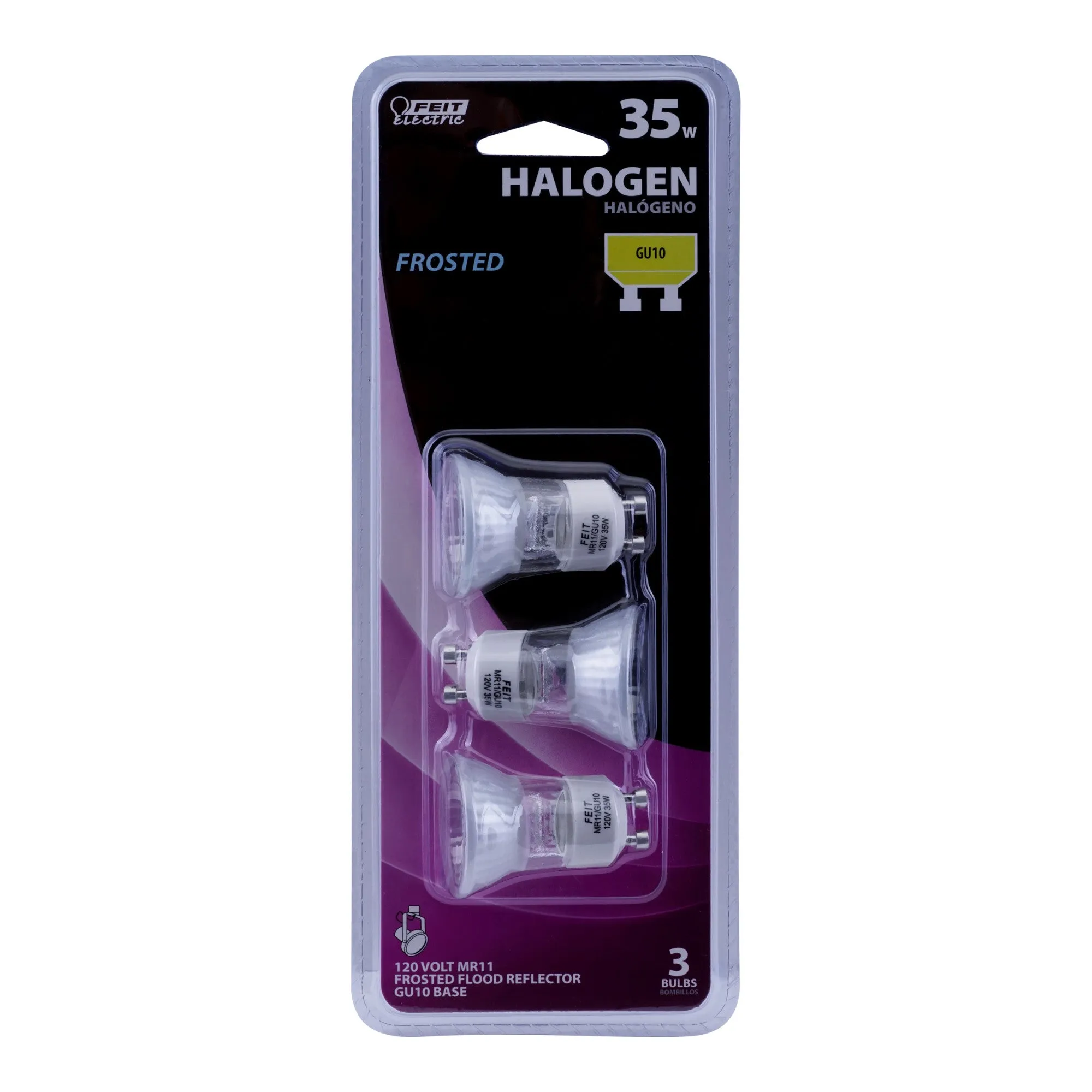 35W Frost GU10 Base Halogen Light Bulb (3-Pack)