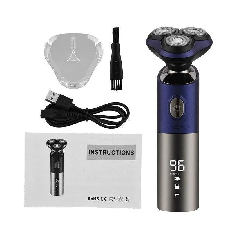 3D Waterproof Electric Shaver For Men Beard Trimmer Digital LED