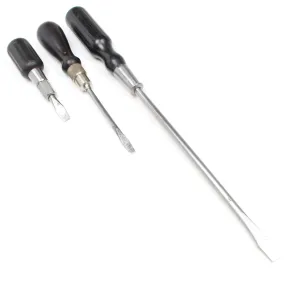 3x Old Stanley Screwdrivers - 1 1/2" - 10" (Beech)