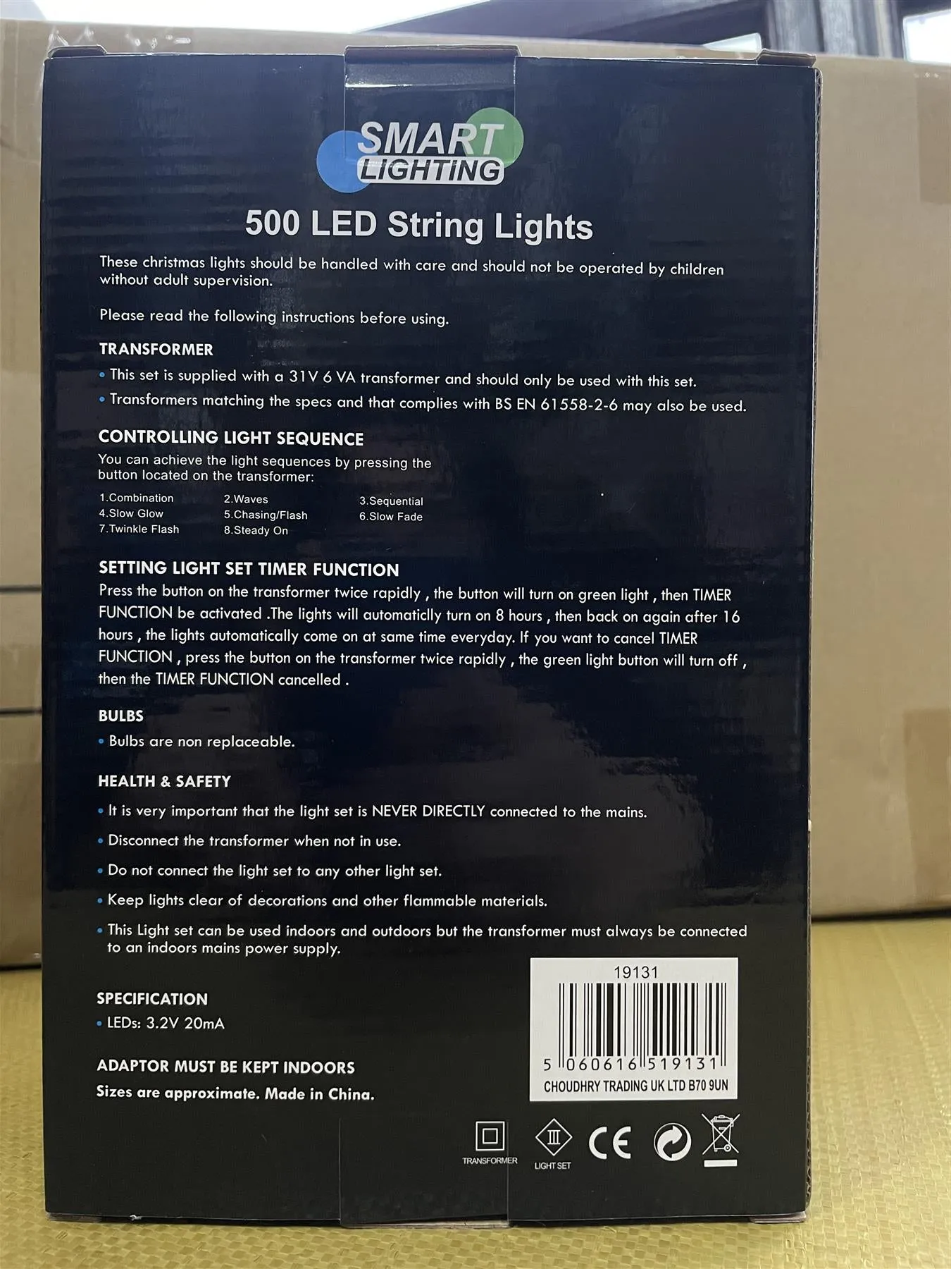 500 LED Indoor Outdoor Waterproof Fairy Lights