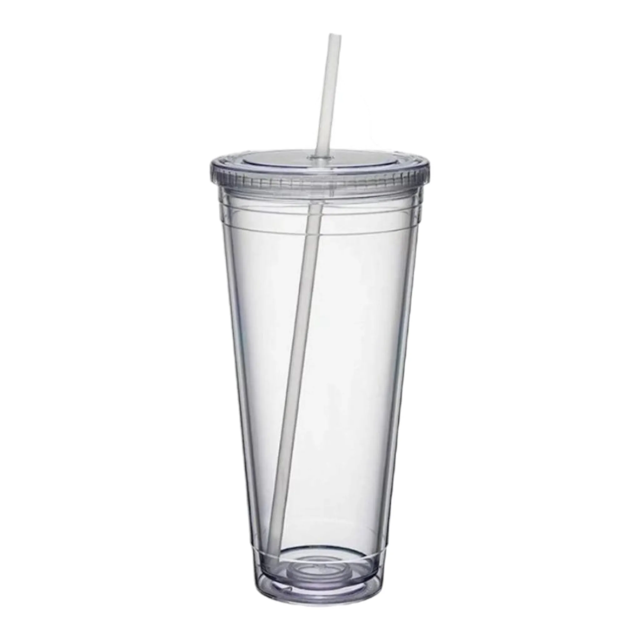 650ml Acrylic Tumbler Double Wall Insulated Cup with Straw