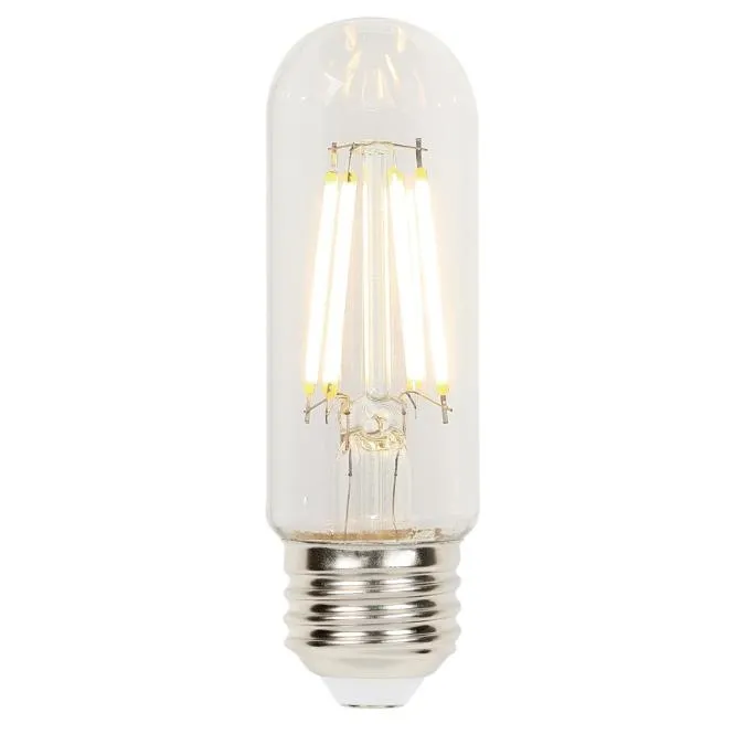 6.5W T10 Filament LED Dimmable Clear 2700K E26 (Medium) Base