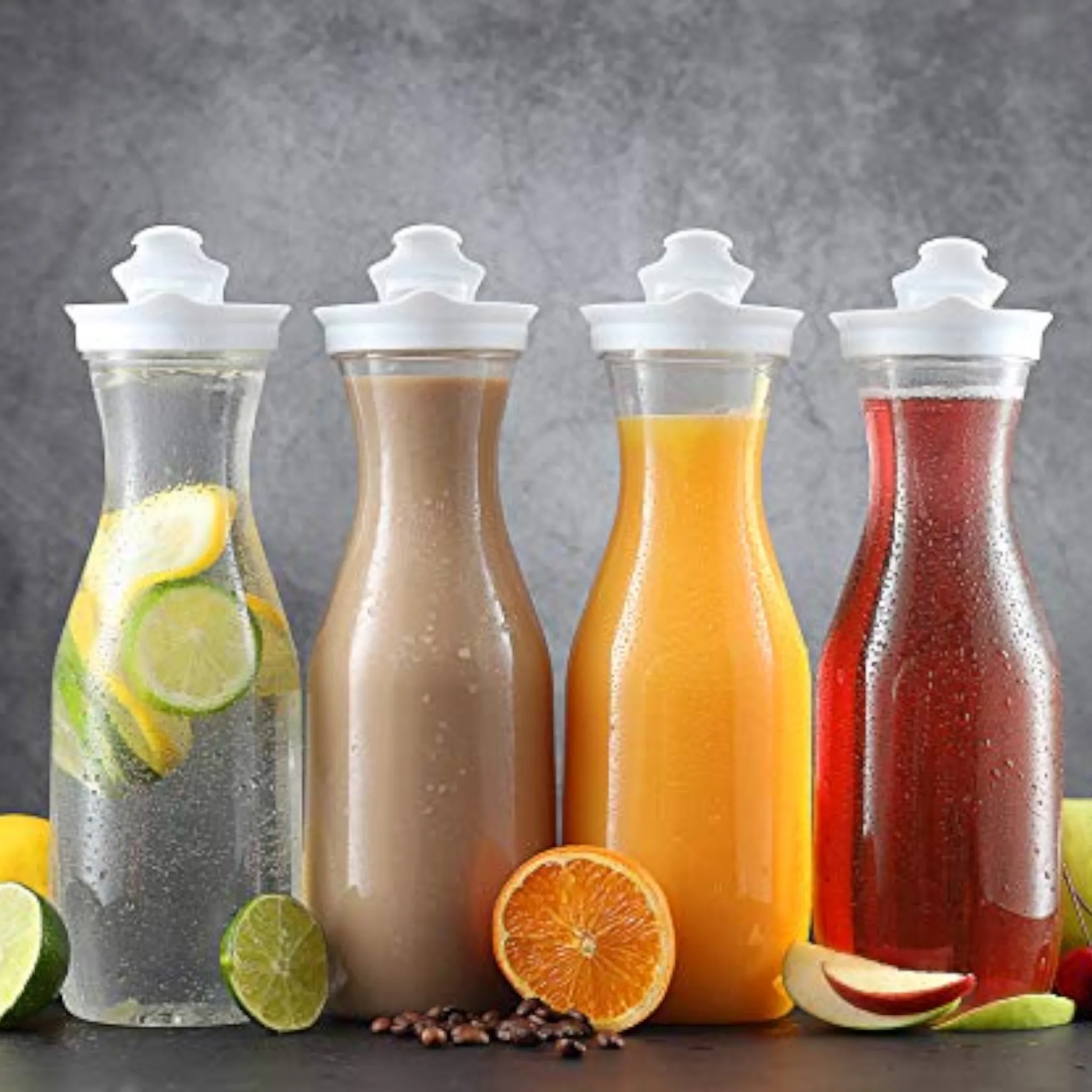 750ml Juice Bottle Plastic Curve Shape with Flip Lid