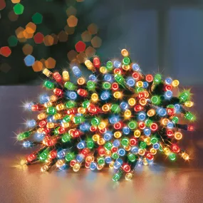 80 Multi Action LED Supabrights Christmas Lights with Timer - Multi-Coloured