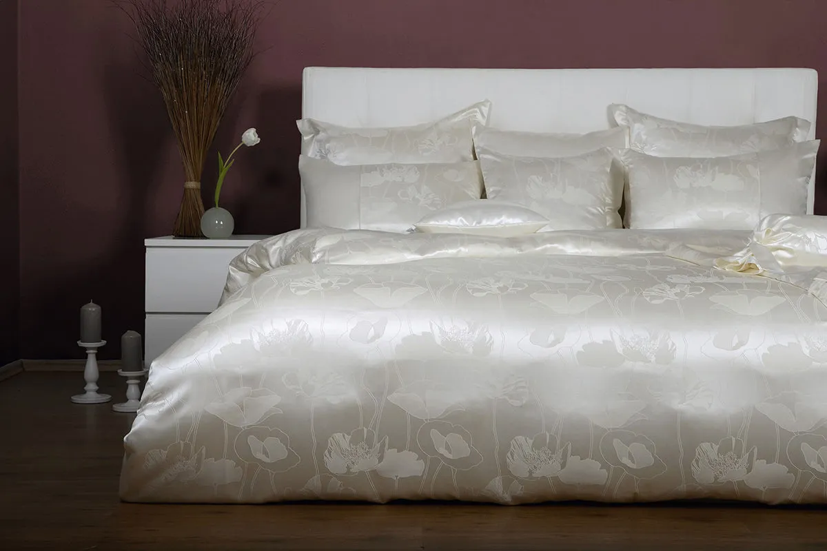 Adele Ivory Pure Mulberry Silk Duvet Cover