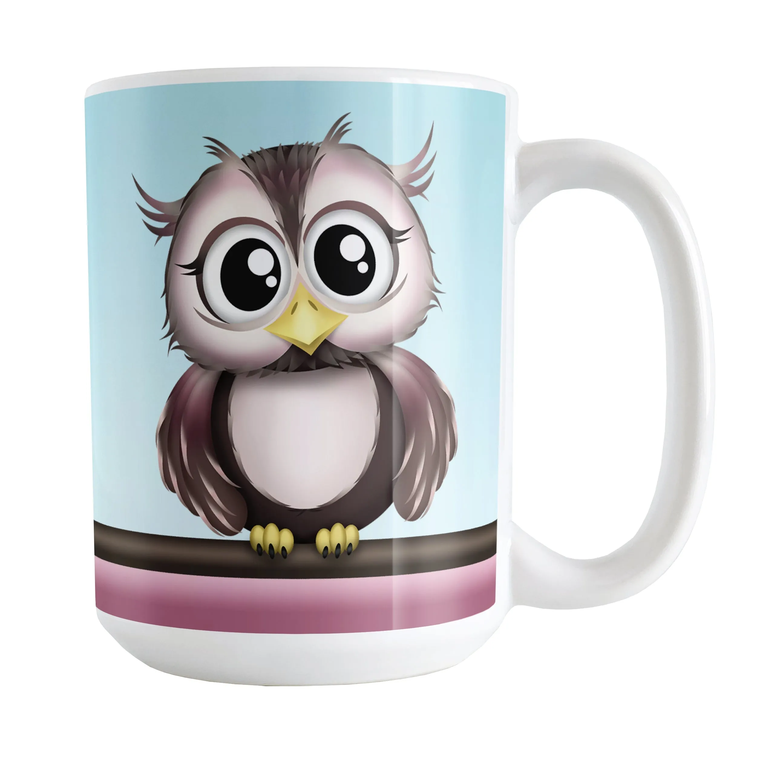 Adorable Pink and Brown Owl Mug