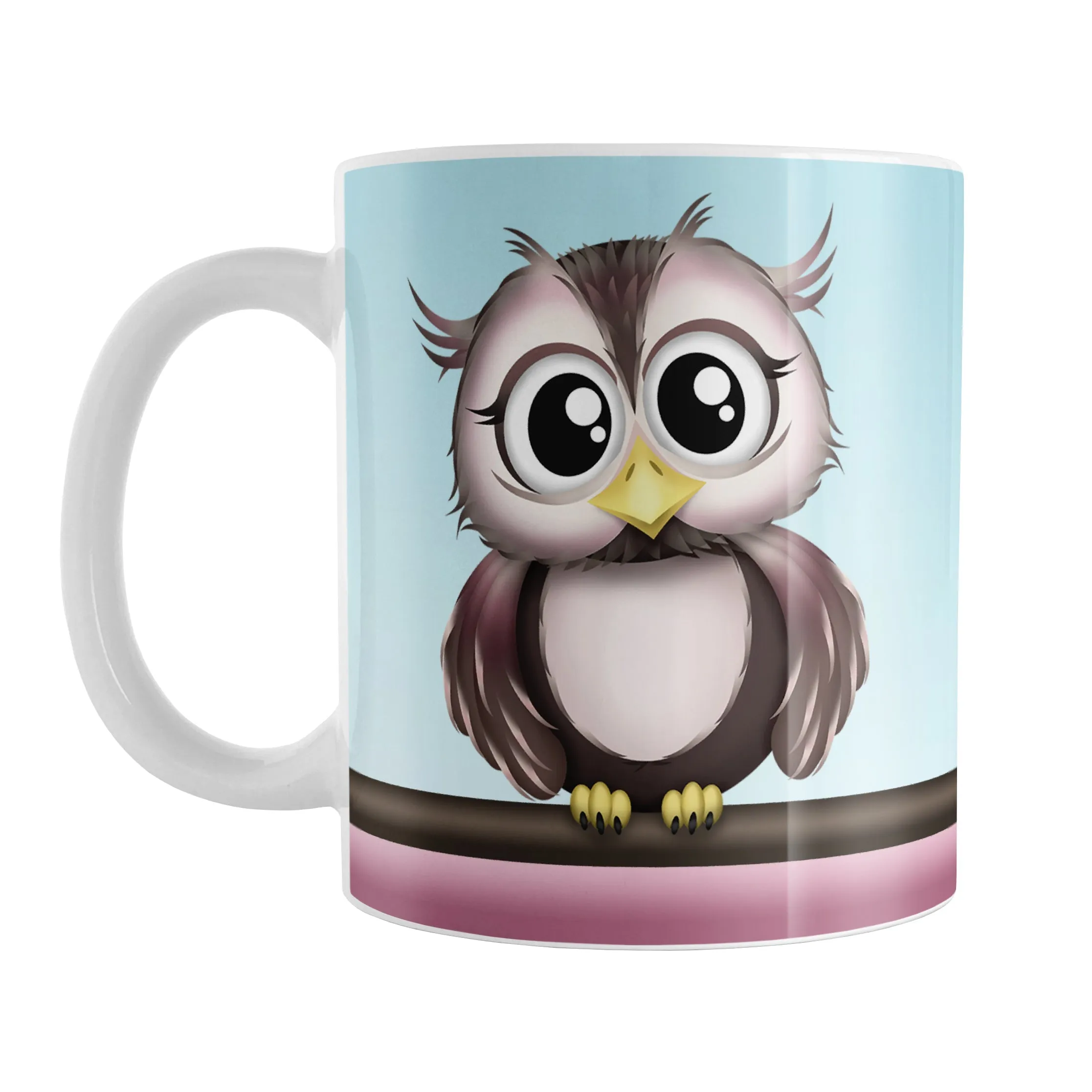 Adorable Pink and Brown Owl Mug