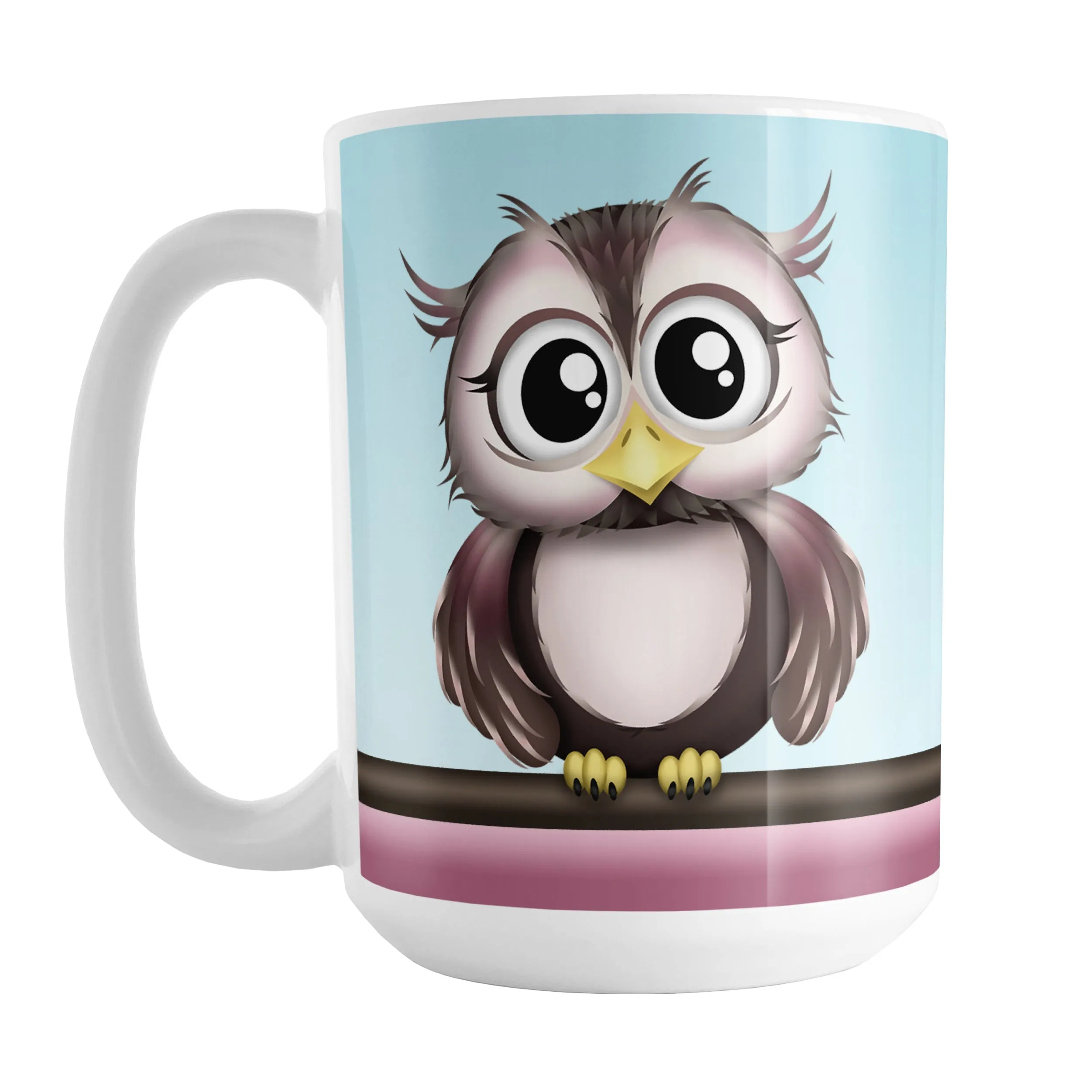 Adorable Pink and Brown Owl Mug