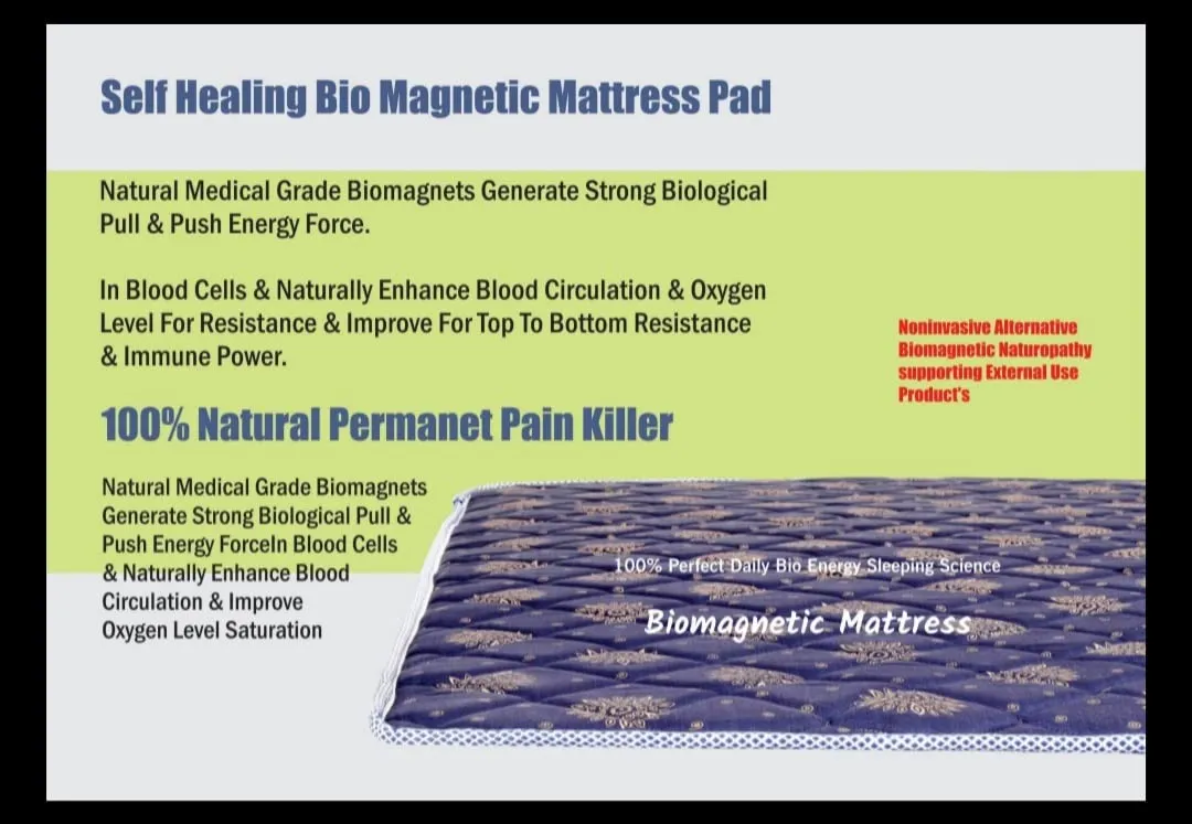 Ansh Creation BIO Magnetic Mattress Protector with 2 Pillow (6X6 feet) Blue