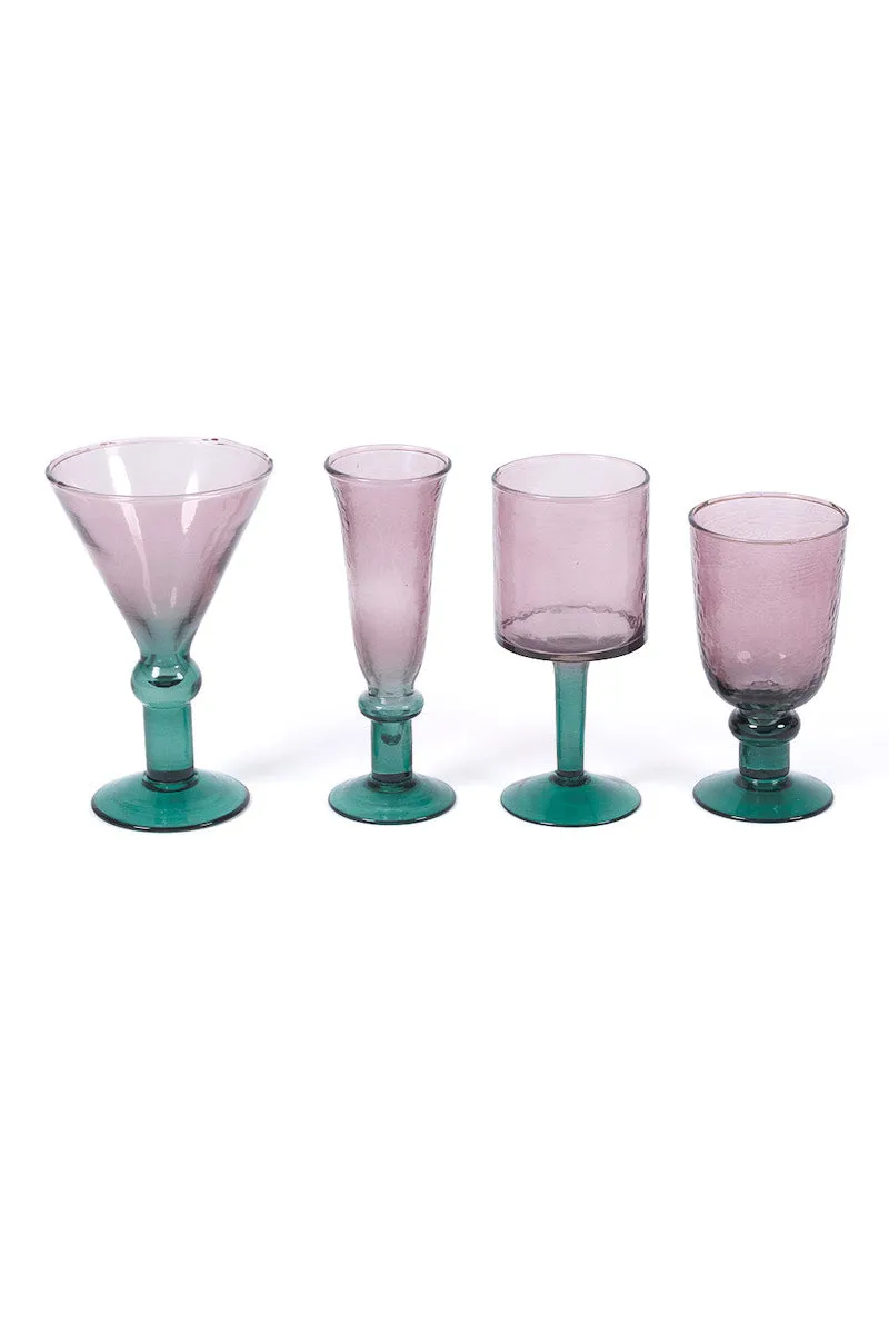 Bailey Wine Glasses, Plum/Green