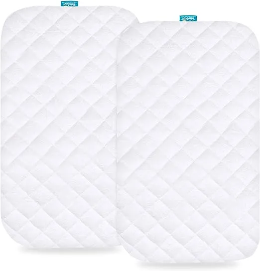 Bassinet Mattress Pad Cover - Fits Cloud Baby Bassinet, 2 Pack, Bamboo, Waterproof