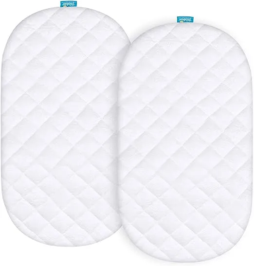 Bassinet Mattress Pad Cover - Fits Fisher-Price Soothing Motions Bassinet, 2 Pack, Bamboo, Waterproof