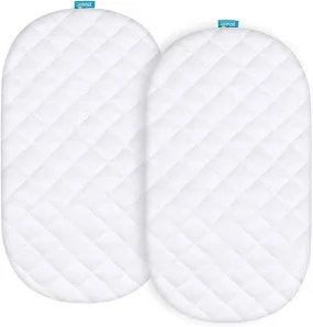 Bassinet Mattress Pad Cover - Fits Fisher-Price Soothing Motions Bassinet, 2 Pack, Bamboo, Waterproof