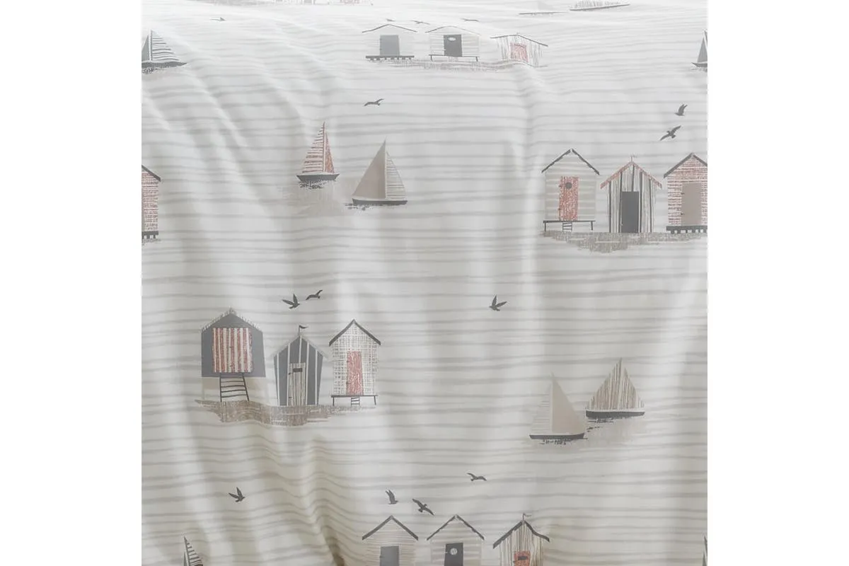 Beach Huts Duvet Set | Natural | Single