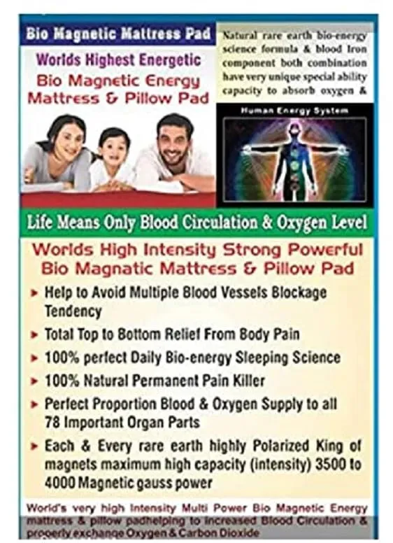 BIO Magnetic Mattress Protector with 1 Pillow (3X6 feet) Maroon