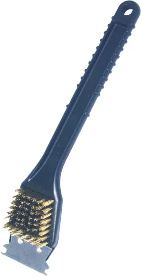 Birdwell 844-48 Barbecue Grill Brush with Metal Scraper, Brass Bristle, 3/4 in L Trim, Polypropylene Handle, 12-1/2 in L :EA: QUANTITY: 1