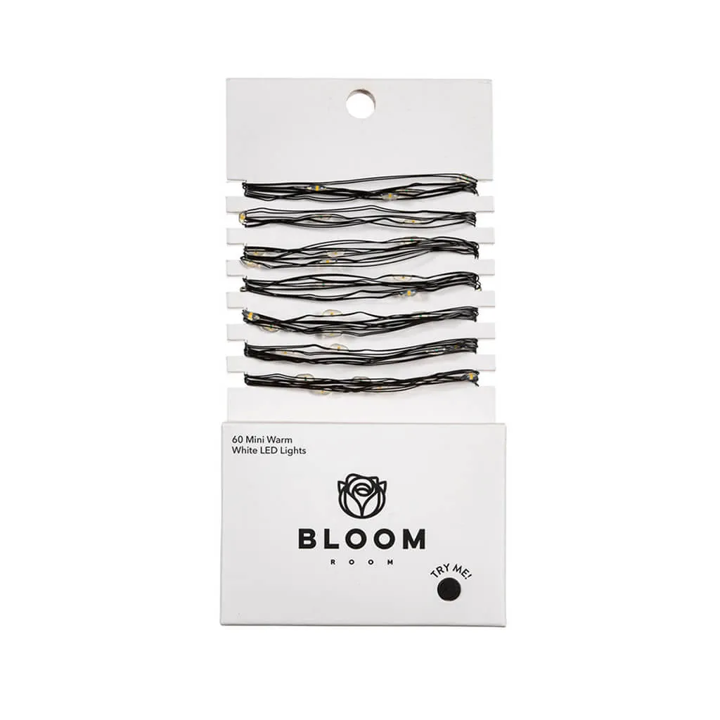 Bloom Room 60 ct LED Mini Black Wire with White Warm String Lights