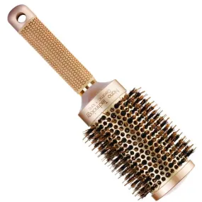 Boar Bristles Round Hair Brush, Nano Thermal Ceramic & Ionic Tech & Anti-Static, Roller Hairbrush for Blow Drying, Curling, Straightening, Add Volume & Shine