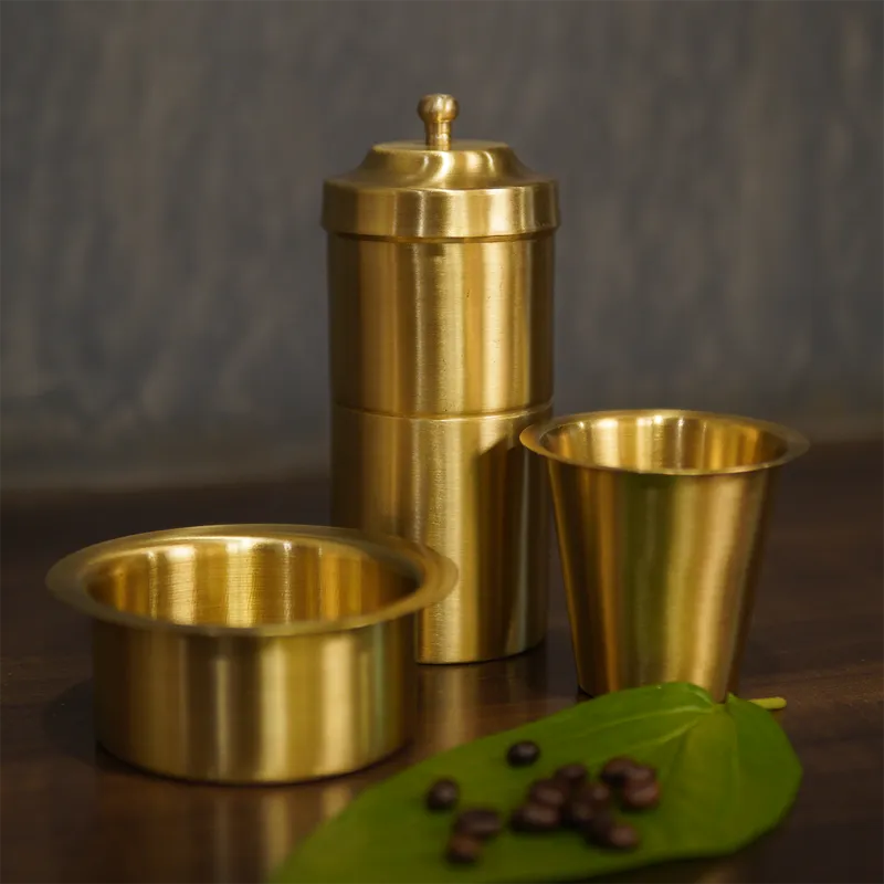 Brass Coffee Filter | With Dabara Cup Set