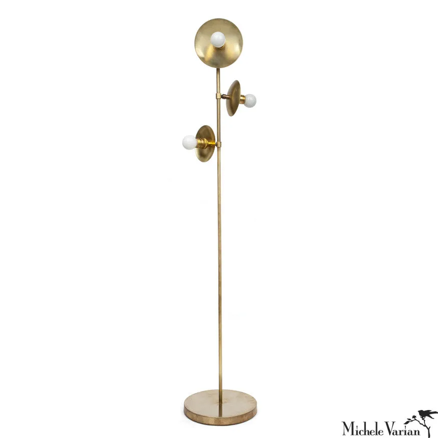 Brass Three Blossom Floor Lamp