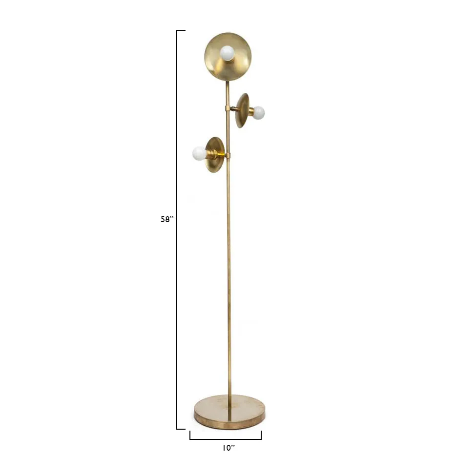 Brass Three Blossom Floor Lamp