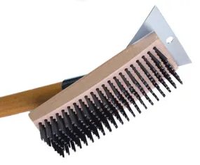 Broiler Princess Wire Brush, Carbon Steel w/ 27" Wood Handle