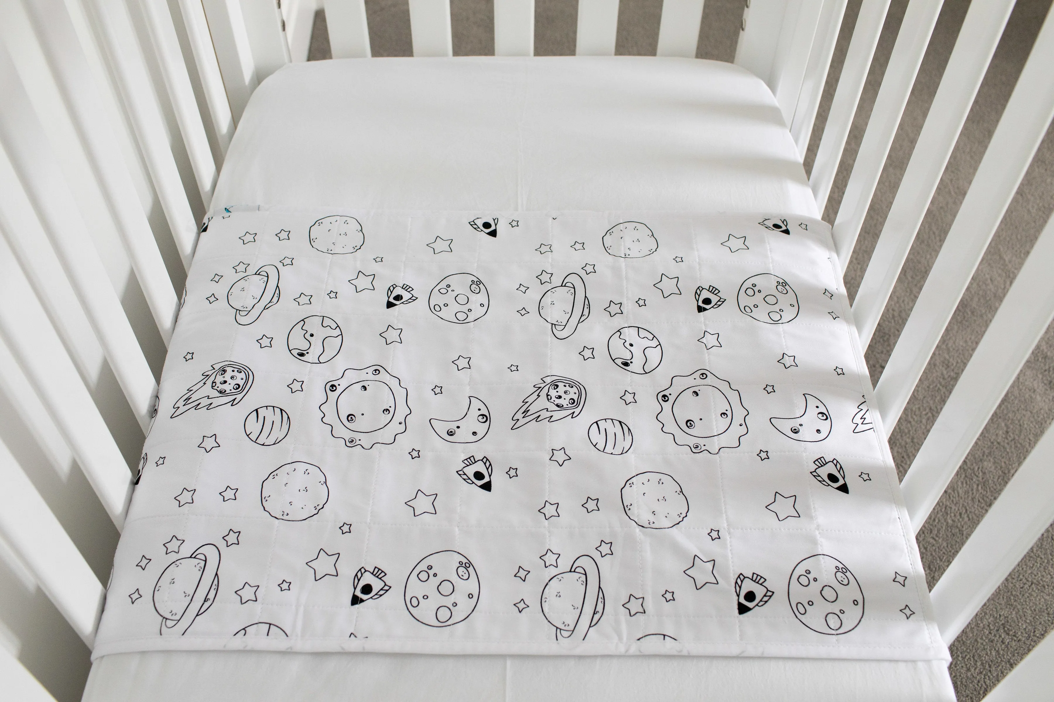 Brolly Sheets Waterproof Cot Pad with Wings, Printed