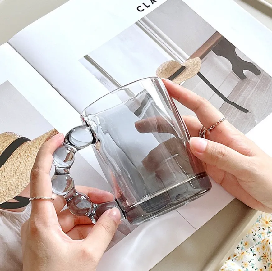 Bubble Handle Glass Mug