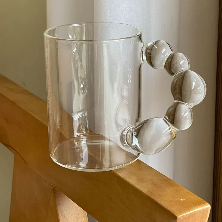 Bubble Handle Glass Mug