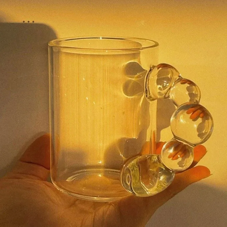 Bubble Handle Glass Mug