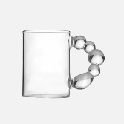 Bubble Handle Glass Mug