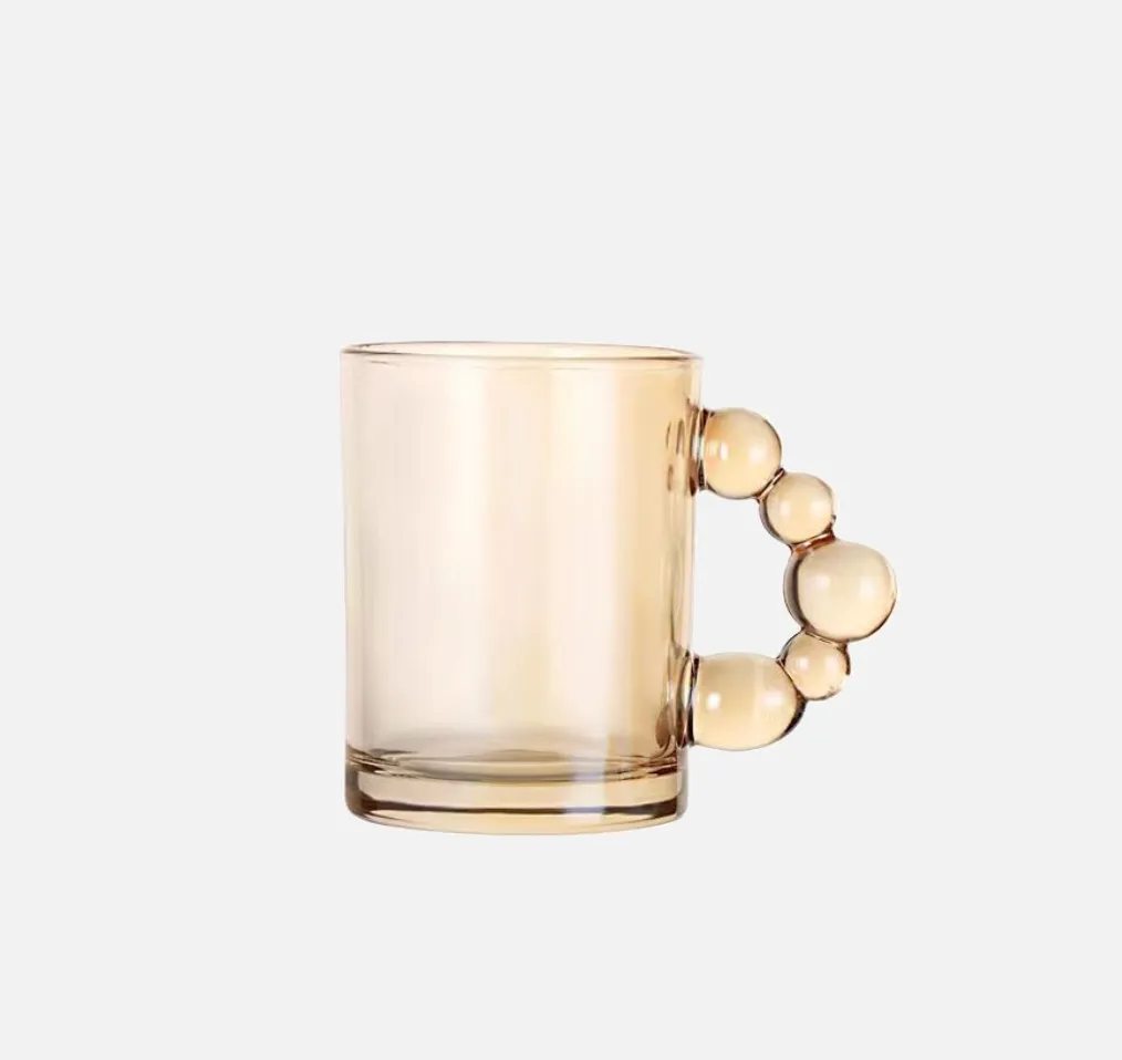 Bubble Handle Glass Mug