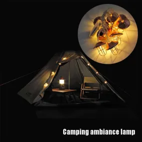 Camping LED Light String Lights 10 Lamps 6.6ft String Lights Battery Operated String Lights for Indoor Outdoor Camping Equipment