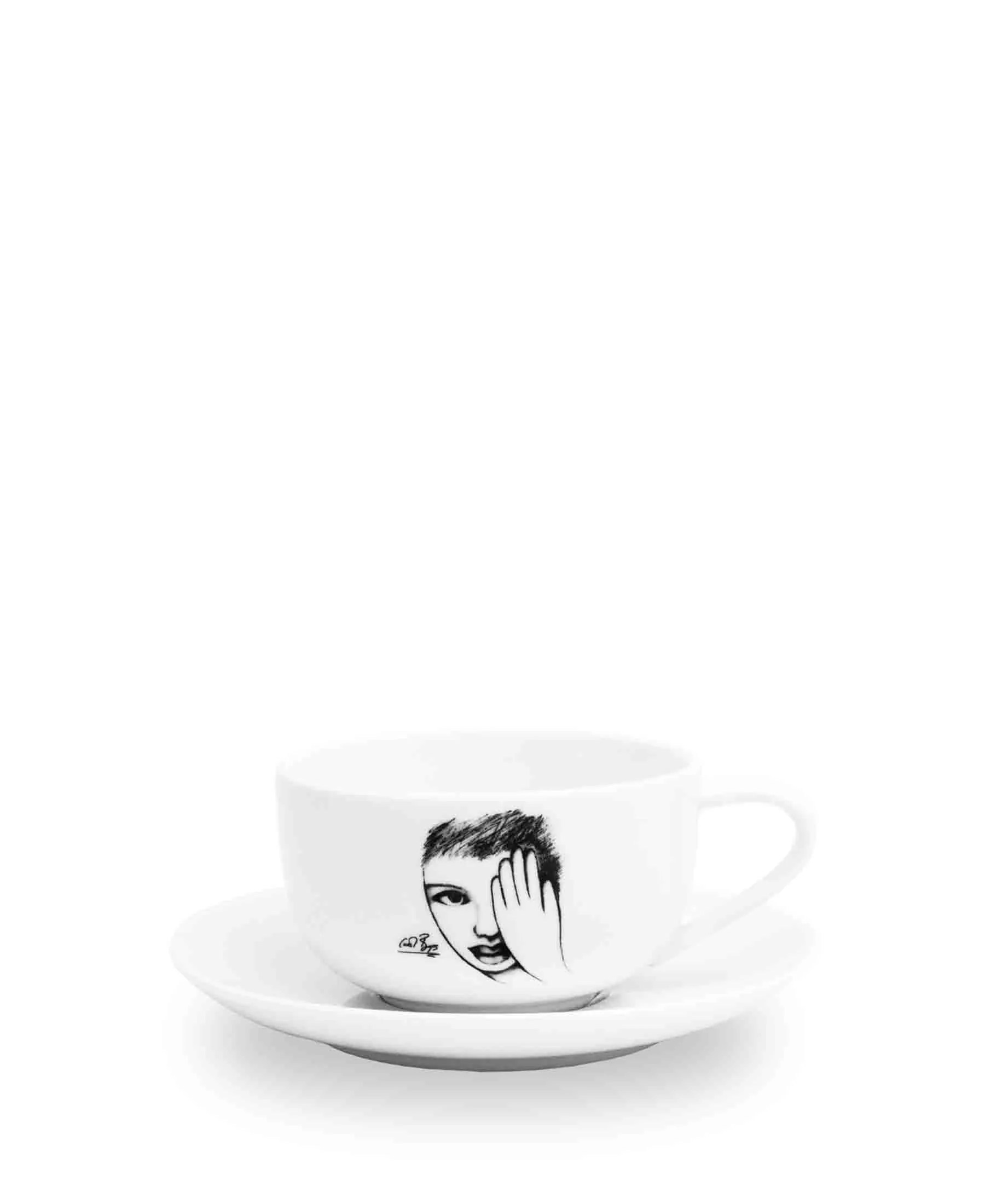 Carrol Boyes Eye For Detail Cup & Saucer Set - White