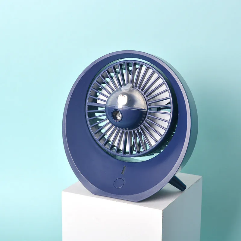 Cartoon Water Mist Fan Spray Mini Fan Spray Humidification Adjustable Angle USB Charging Desktop Fan